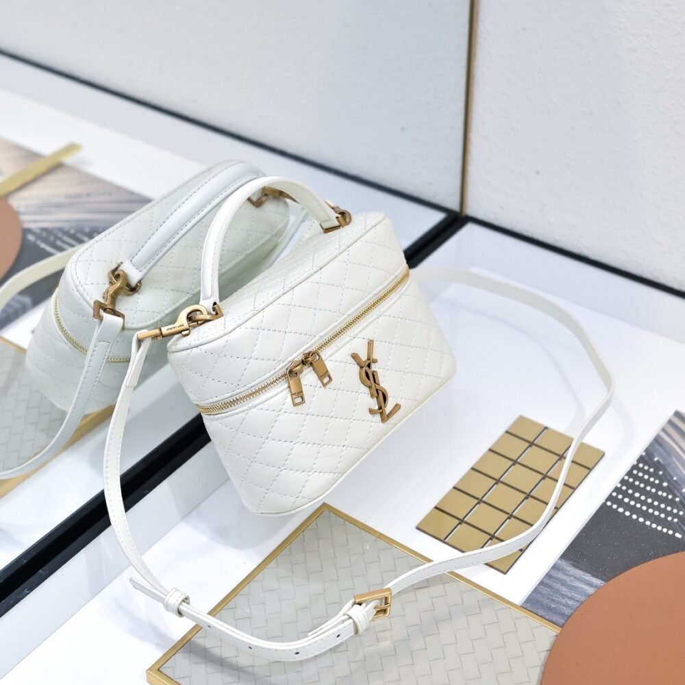 Saint Laurent Gaby Mini Vanity Bag White 18cm 7667311EL079207