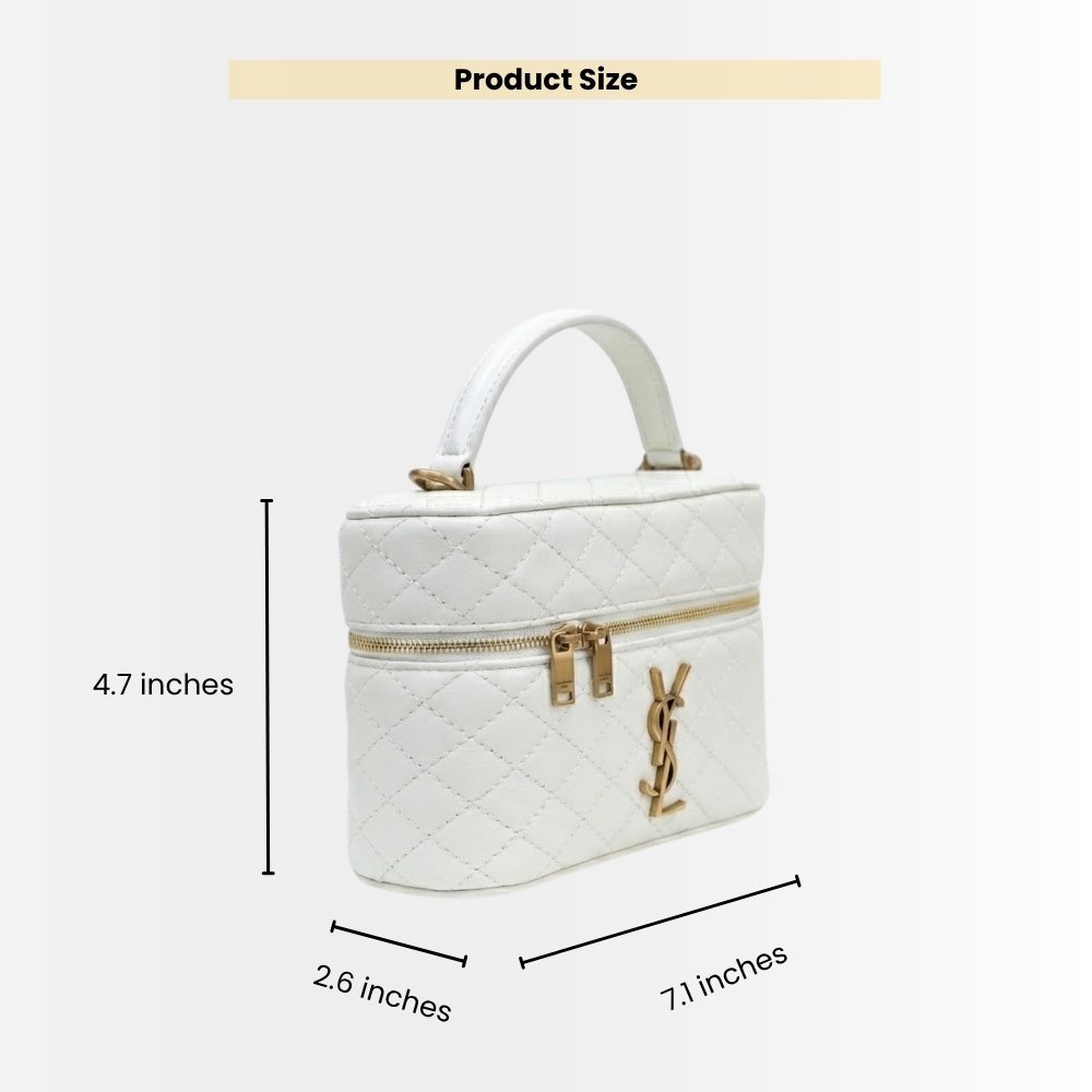Saint Laurent Gaby Mini Vanity Bag White 18cm 7667311EL079207