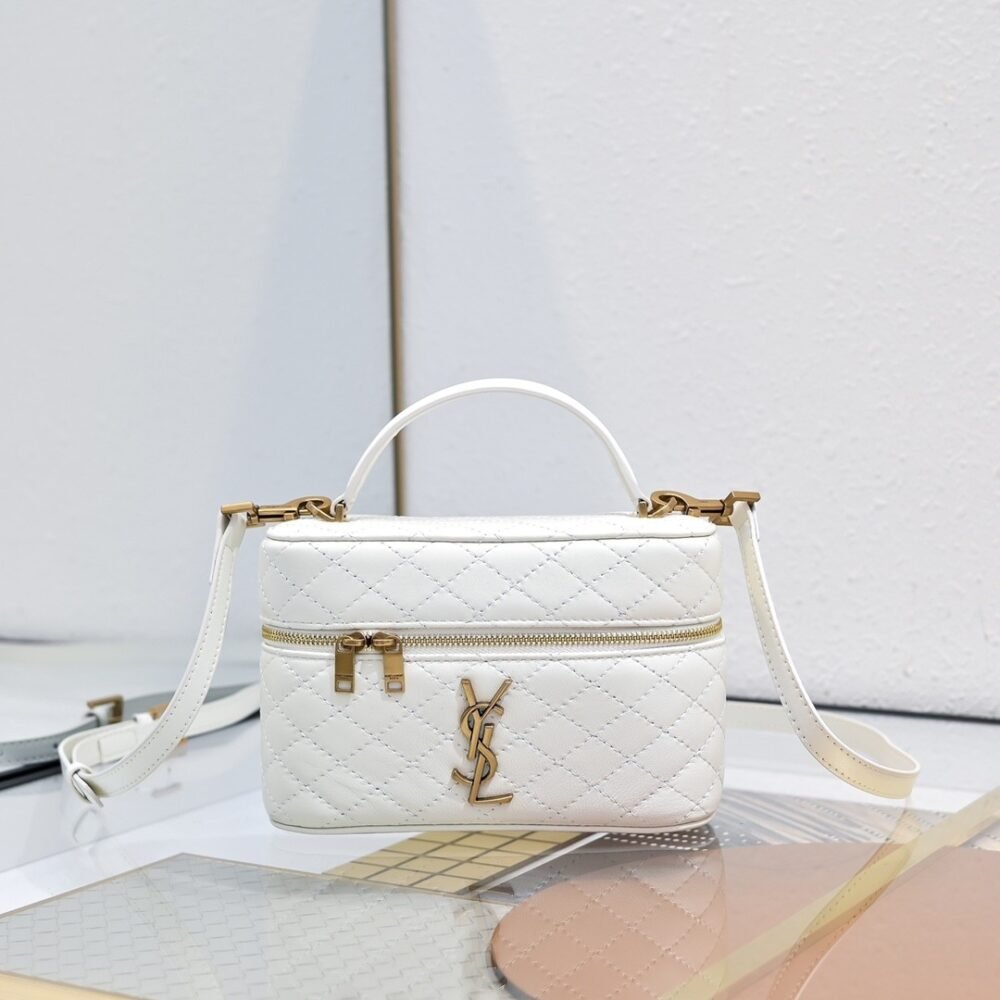 Saint Laurent Gaby Mini Vanity Bag White 18cm 7667311EL079207
