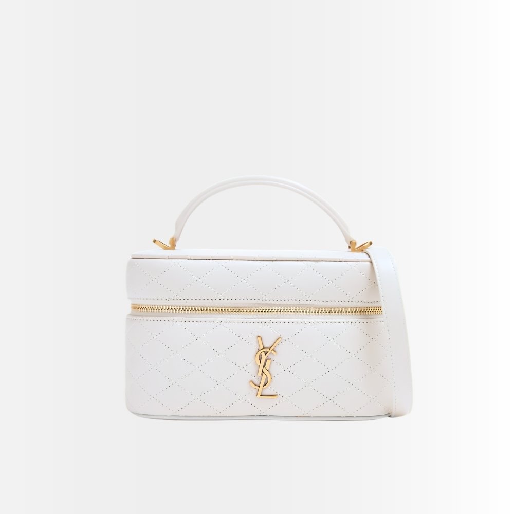Saint Laurent Gaby Mini Vanity Bag White 18cm 7667311EL079207