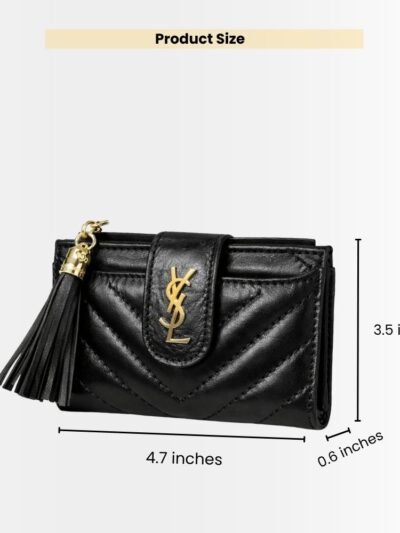Saint Laurent Half Fold Wallet Card Holder Black 12Cm