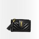 Saint Laurent Half Fold Wallet Card Holder Black 12Cm