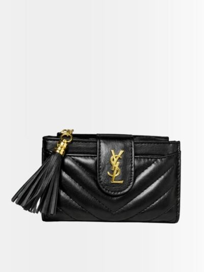 Saint Laurent Half Fold Wallet Card Holder Black 12Cm