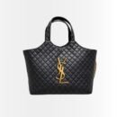 Saint Laurent Icare Large Shopping Bag Black Gold Hardware 40cm