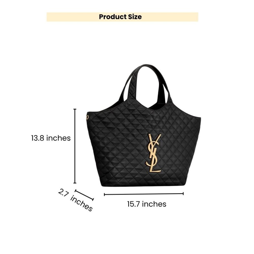 Saint Laurent Icare Large Shopping Bag Black Gold Hardware 40cm