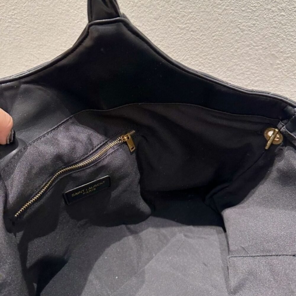 Saint Laurent Icare Large Shopping Bag Black Gold Hardware 40cm