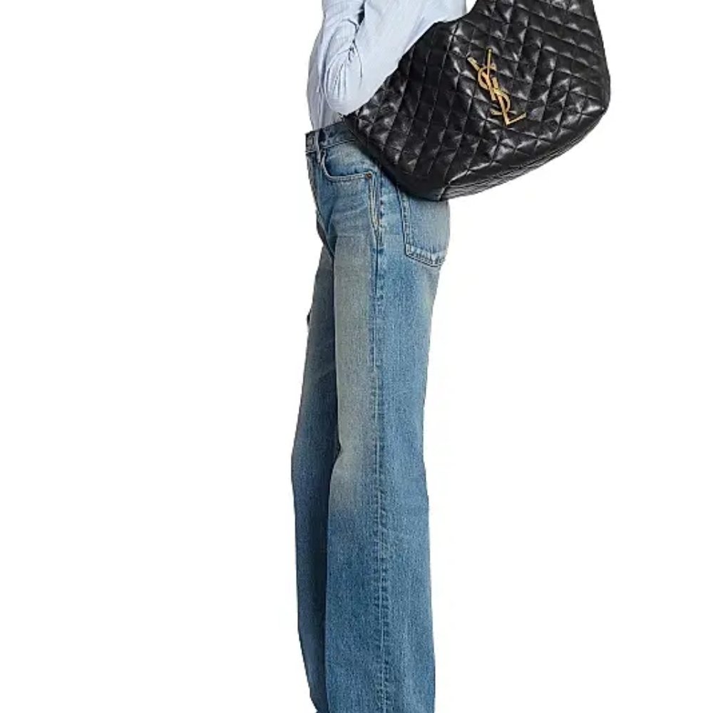 Saint Laurent Icare Maxi Shopping Bag In Quilted Black 50Cm 698651AAANG1000