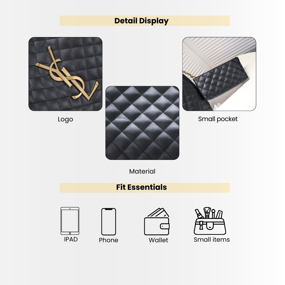Saint Laurent Icare Maxi Shopping Bag In Quilted Black 50Cm 698651AAANG1000