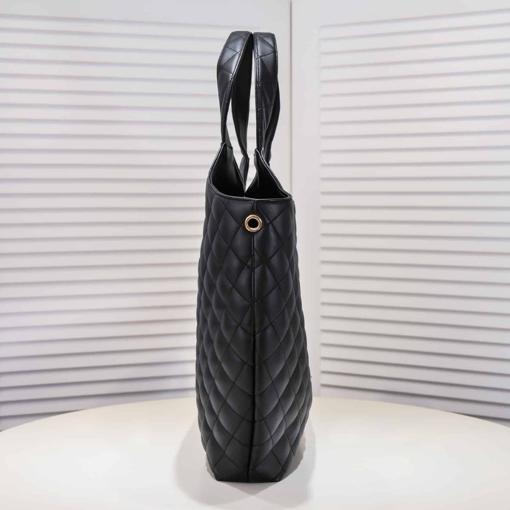 Saint Laurent Icare Maxi Shopping Bag In Quilted Black 50Cm 698651AAANG1000