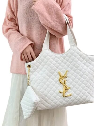 Saint Laurent Icare Maxi Shopping Bag White 50Cm