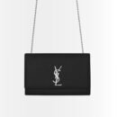 Saint Laurent Kate Medium In Grain De Poudre Embossed Leather Black Silver 24cm 364021BOW0N1000