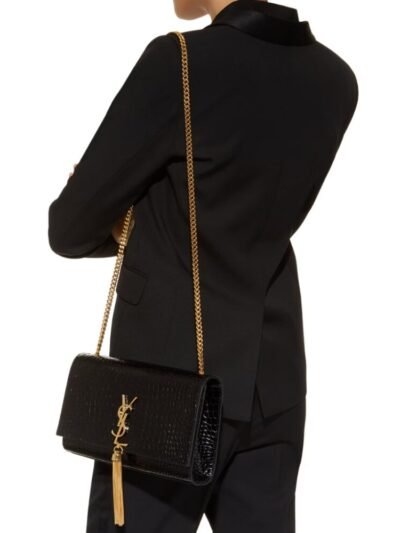 Saint Laurent Kate Shoulder Bag Black 24Cm 354119DND0J1000