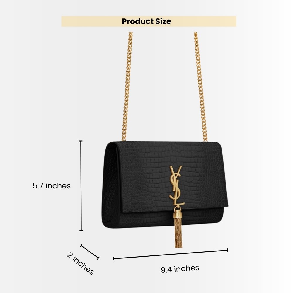 Saint Laurent Kate Shoulder Bag Black 24Cm 354119DND0J1000
