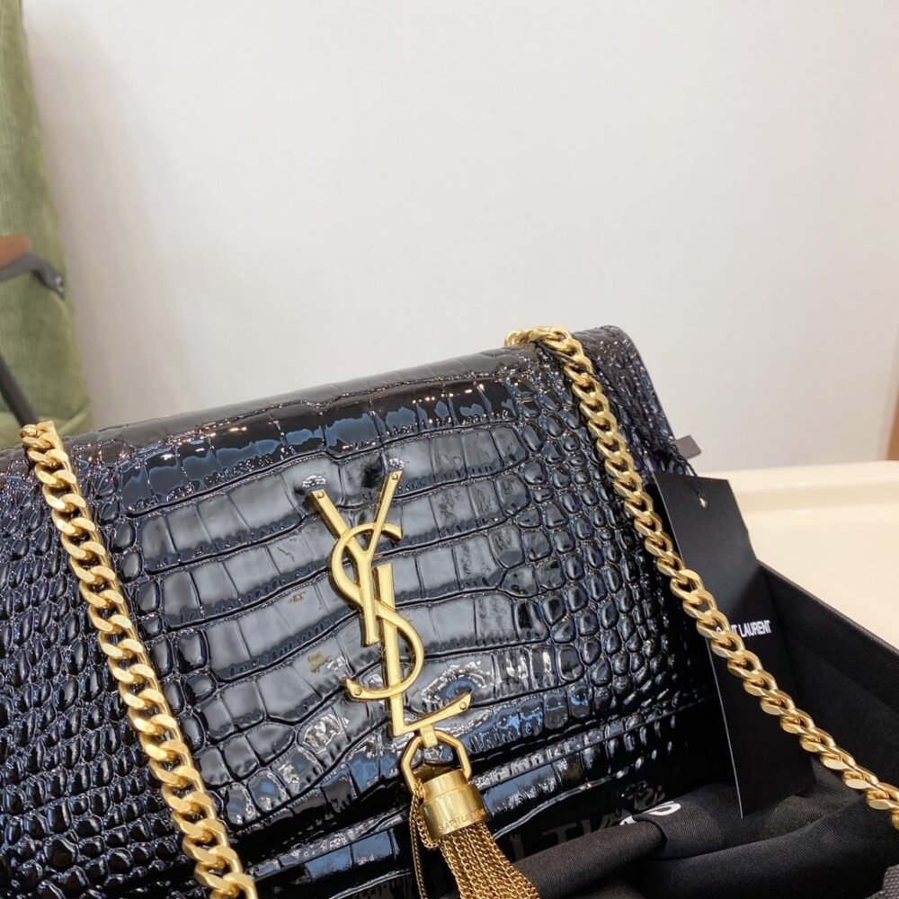 Saint Laurent Kate Shoulder Bag Black 24Cm 354119DND0J1000