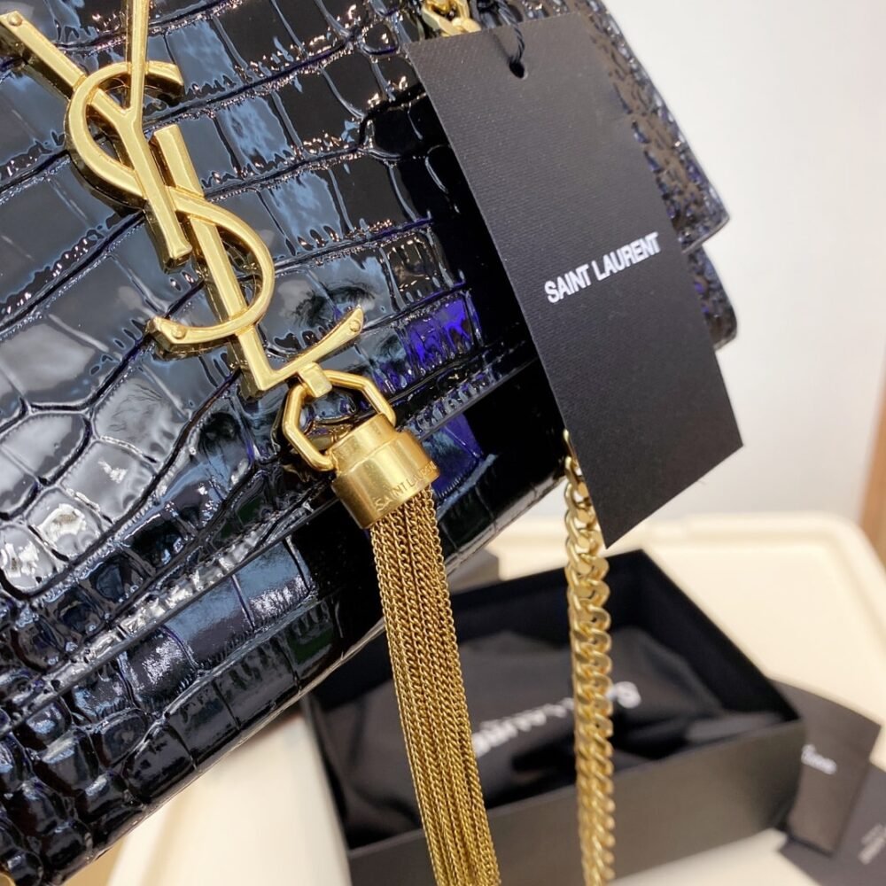 Saint Laurent Kate Shoulder Bag Black 24Cm 354119DND0J1000