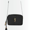 Saint Laurent Lou Camera Bag In Quilted Black Gold Leather 23Cm 612544DV7071000