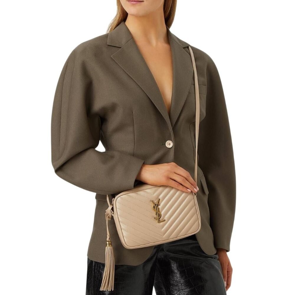 Saint Laurent Lou Camera Bag In Quilted Leather Beige Gold 23Cm 612544DV7072721