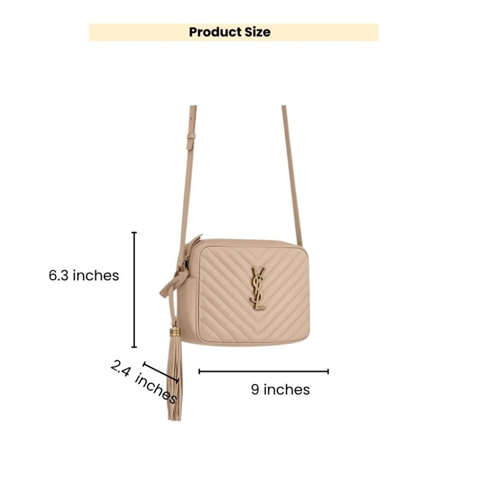 Saint Laurent Lou Camera Bag In Quilted Leather Beige Gold 23Cm 612544DV7072721