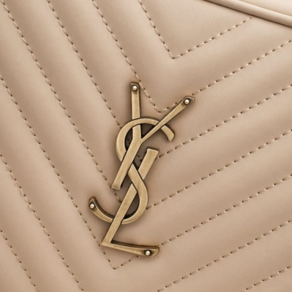 Saint Laurent Lou Camera Bag In Quilted Leather Beige Gold 23Cm 612544DV7072721