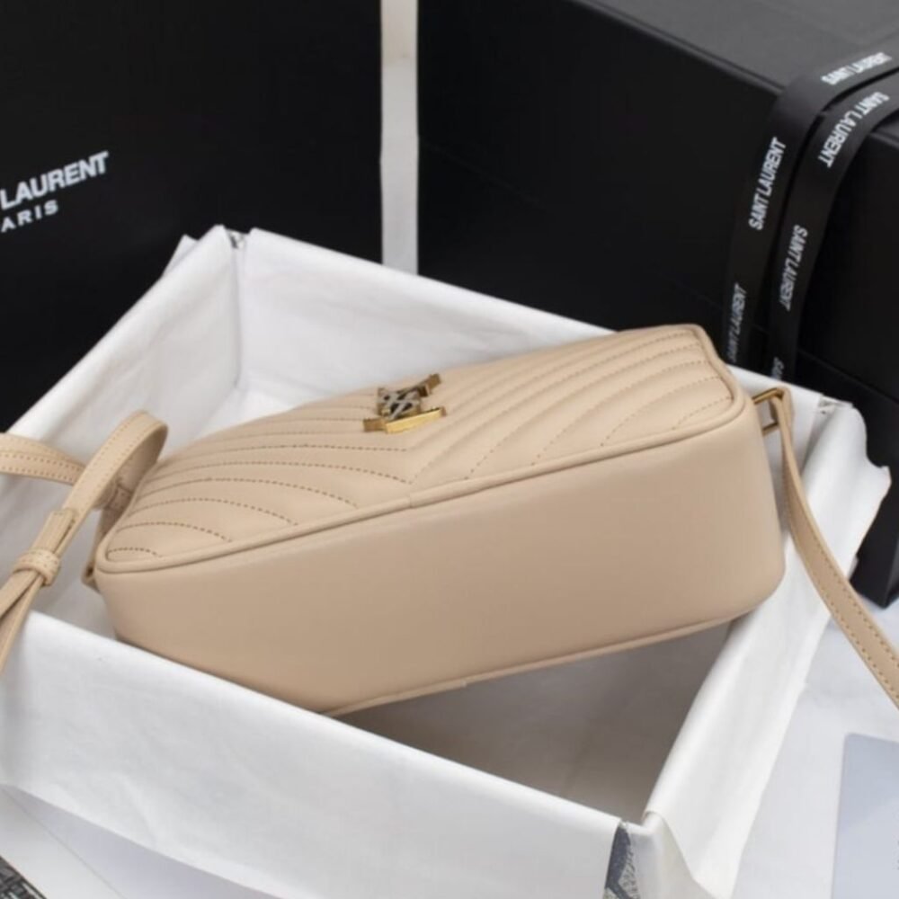 Saint Laurent Lou Camera Bag In Quilted Leather Beige Gold 23Cm 612544DV7072721