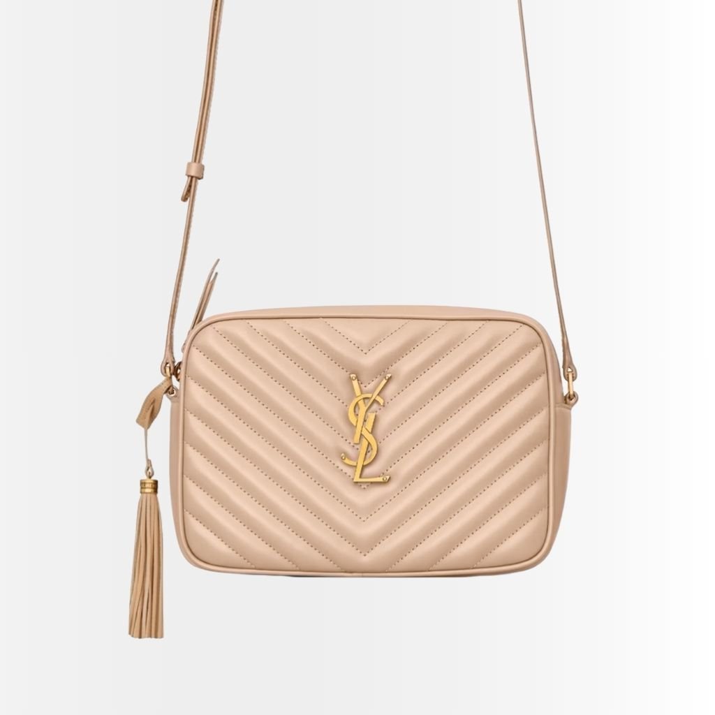 Saint Laurent Lou Camera Bag In Quilted Leather Beige Gold 23Cm 612544DV7072721