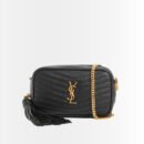 Saint Laurent Lou Camera Bag In Quilted Noir Leather Black Gold 18Cm