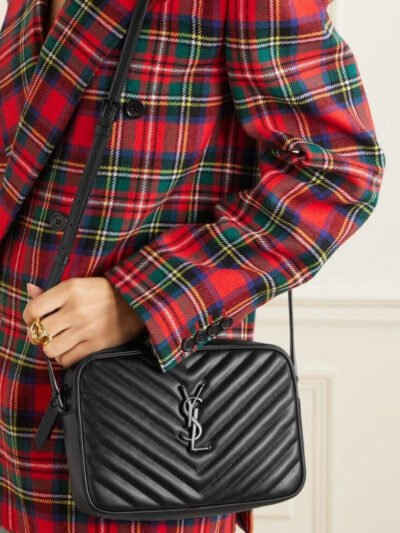 Saint Laurent Lou Camera Bag Silver Metal Black 23Cm 761554DV7041000