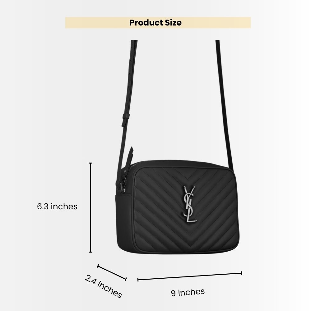 Saint Laurent Lou Camera Bag Silver Metal Black 23Cm 761554DV7041000
