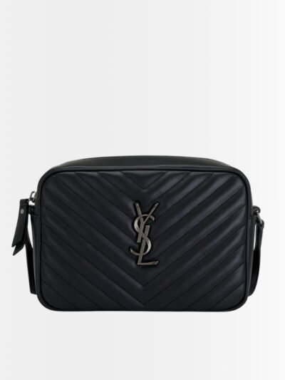 Saint Laurent Lou Camera Bag Silver Metal Black 23Cm 761554DV7041000