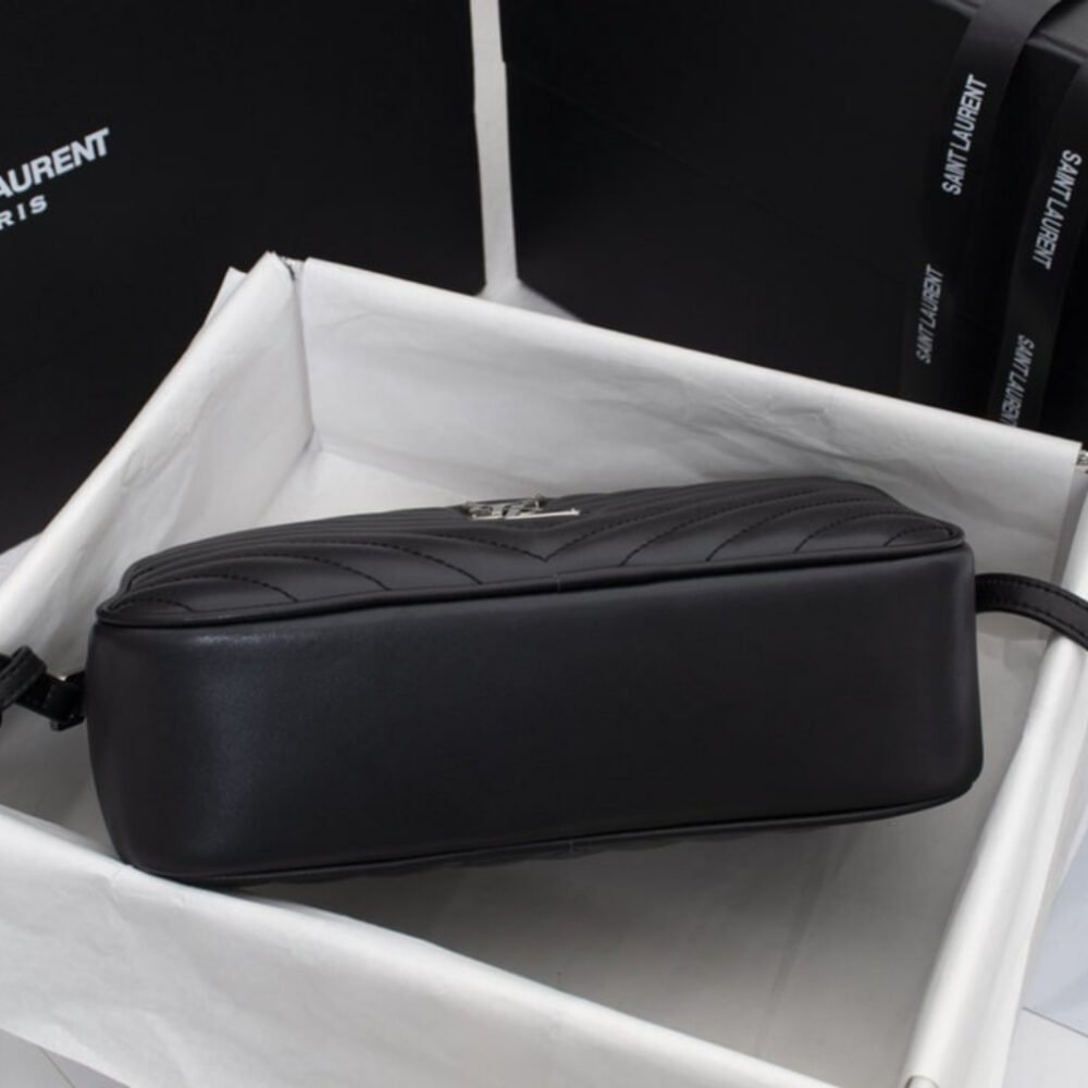 Saint Laurent Lou Camera Bag Silver Metal Black 23Cm 761554DV7041000