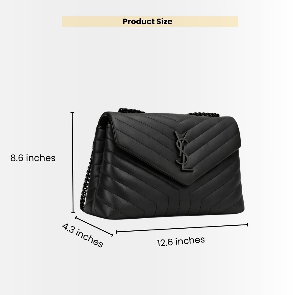 Saint Laurent Loulou Medium Full Black Shoulder Bag 32cm 574946DV7281000