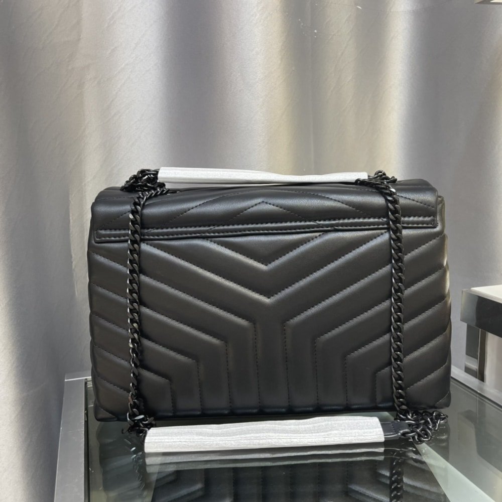 Saint Laurent Loulou Medium Full Black Shoulder Bag 32cm 574946DV7281000