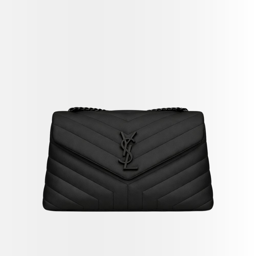 Saint Laurent Loulou Medium Full Black Shoulder Bag 32cm 574946DV7281000