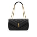 Saint Laurent Loulou Medium In Matelassé Black 29Cm 801439AAEAX1000