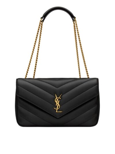 Saint Laurent Loulou Medium In Matelassé Black 29Cm 801439AAEAX1000