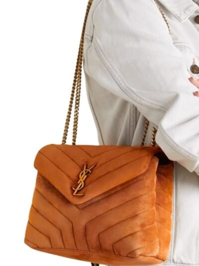 Saint Laurent Loulou Medium In Suede Cinnamon Brown 31Cm 5749461U8C77761