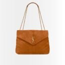 Saint Laurent Loulou Medium In Suede Cinnamon Brown 31Cm 5749461U8C77761