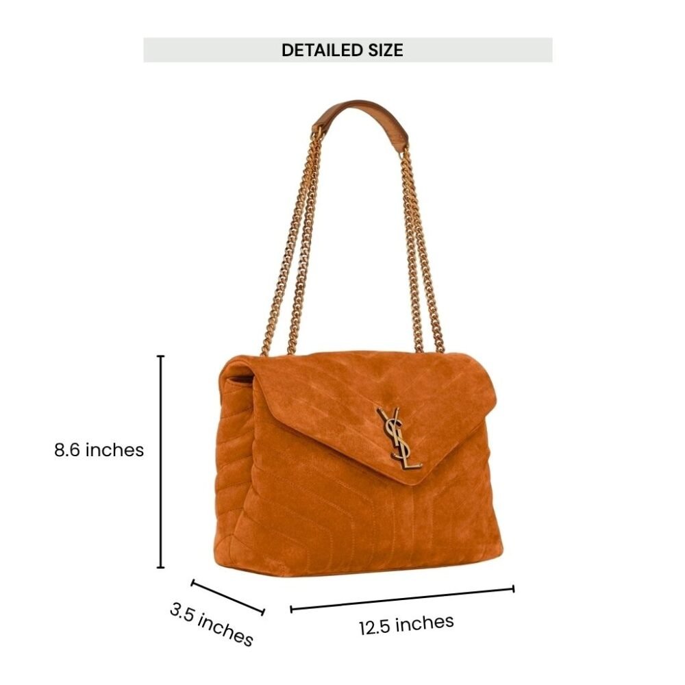 Saint Laurent Loulou Medium In Suede Cinnamon Brown 31Cm 5749461U8C77761