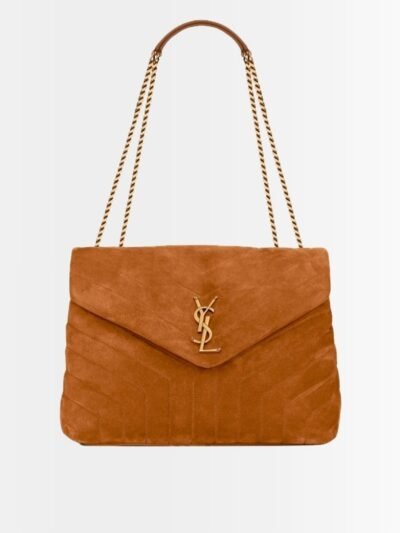 Saint Laurent Loulou Medium In Suede Cinnamon Brown 31Cm 5749461U8C77761