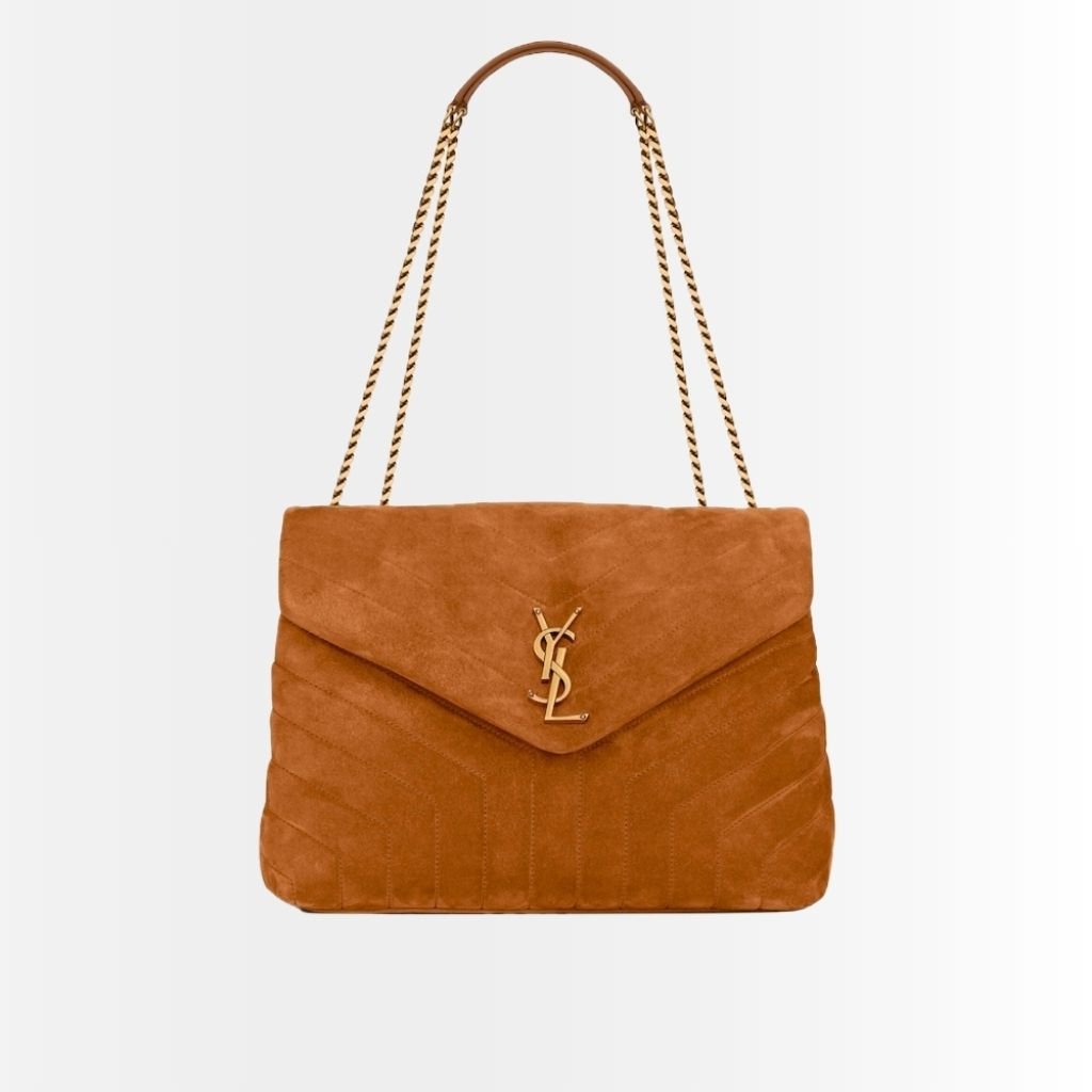 Saint Laurent Loulou Medium In Suede Cinnamon Brown 31Cm 5749461U8C77761