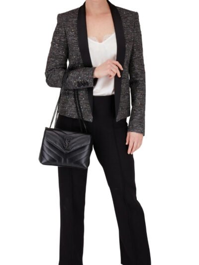 Saint Laurent Loulou Small Full Black Shoulder Bag 24cm