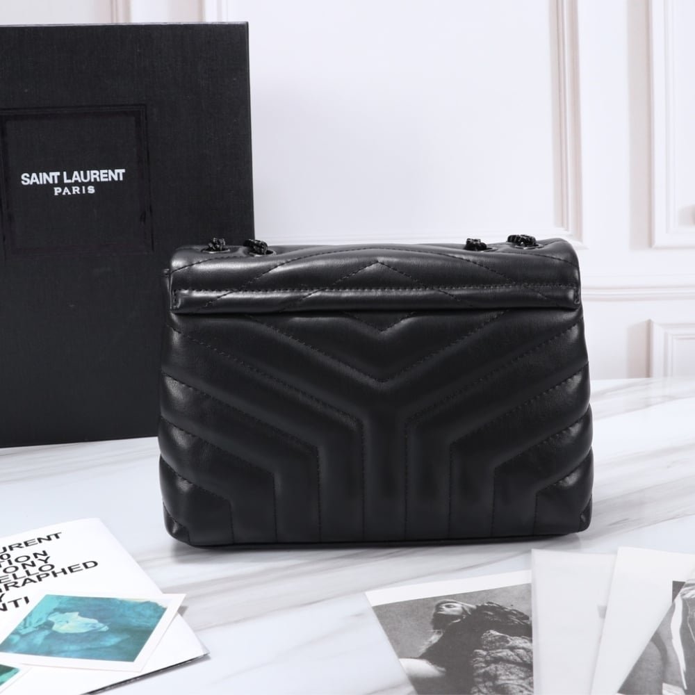 Saint Laurent Loulou Small Full Black Shoulder Bag 24cm