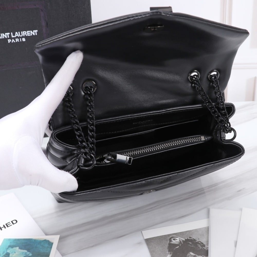 Saint Laurent Loulou Small Full Black Shoulder Bag 24cm