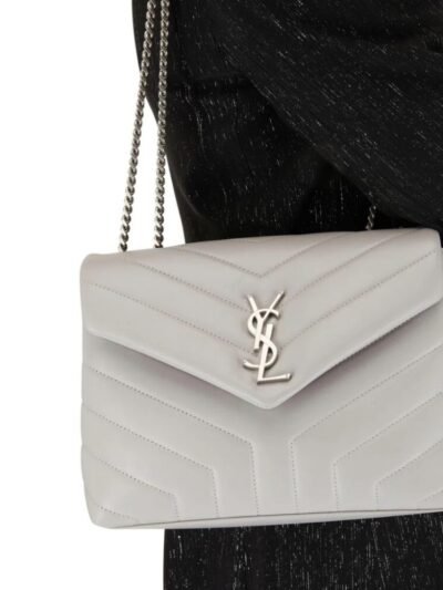 Saint Laurent Loulou Small Grey Nickel 25cm
