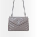 Saint Laurent Loulou Small Grey Nickel 25cm