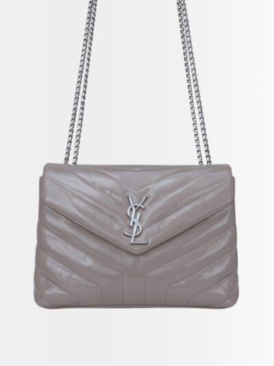 Saint Laurent Loulou Small Grey Nickel 25cm
