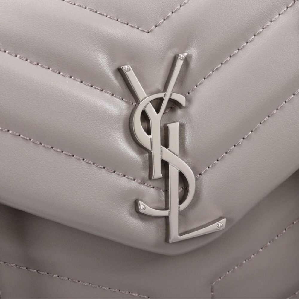 Saint Laurent Loulou Small Grey Nickel 25cm