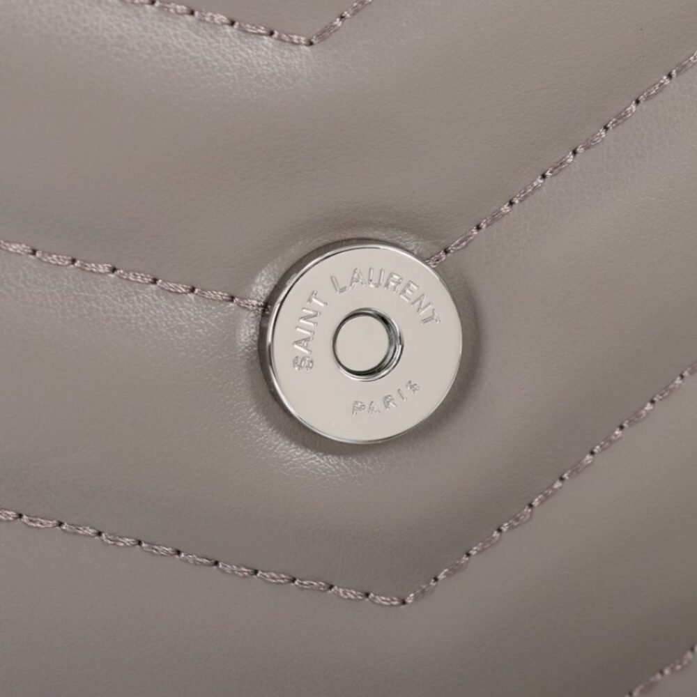 Saint Laurent Loulou Small Grey Nickel 25cm