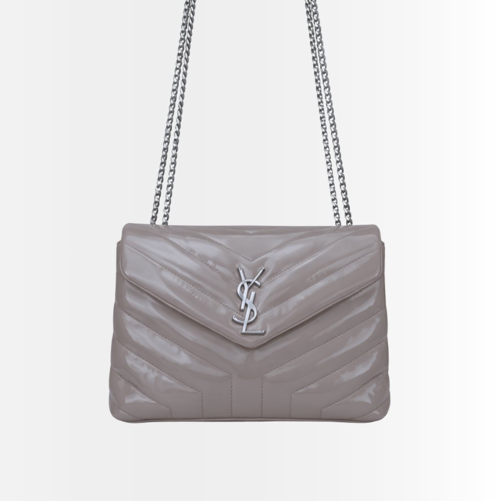 Saint Laurent Loulou Small Grey Nickel 25cm