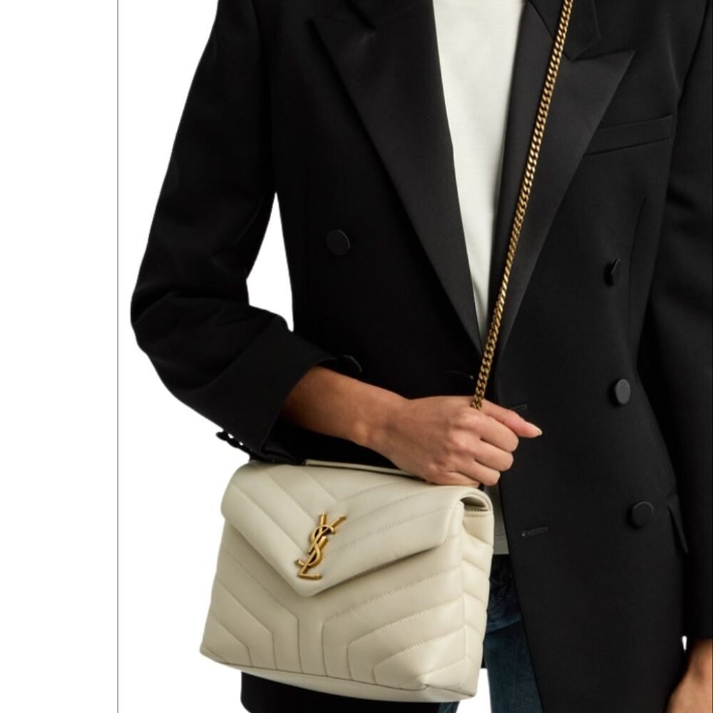 Saint Laurent Loulou Small White Chain Strap 25cm